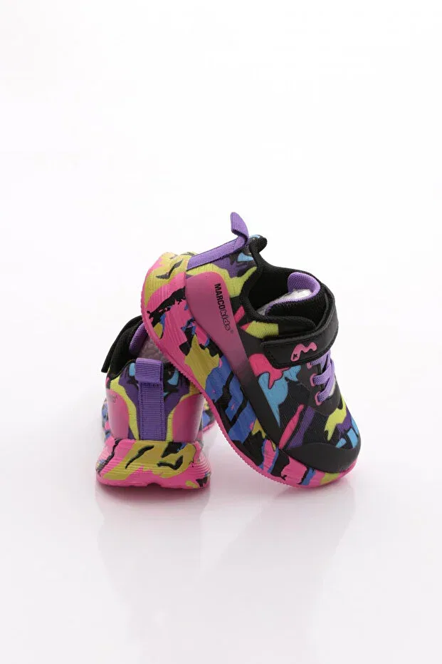 Детские кроссовки для девочек с узором Marco Kids, Black — фото 3
