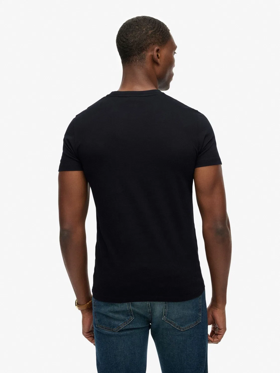 Футболка с вышитым логотипом Superdry Essential Logo, черная — фото 3