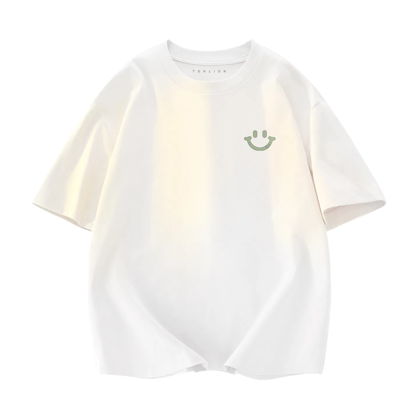 Детская футболка с принтом Tonlion Minimalist Smiley Face Print, Цвет White