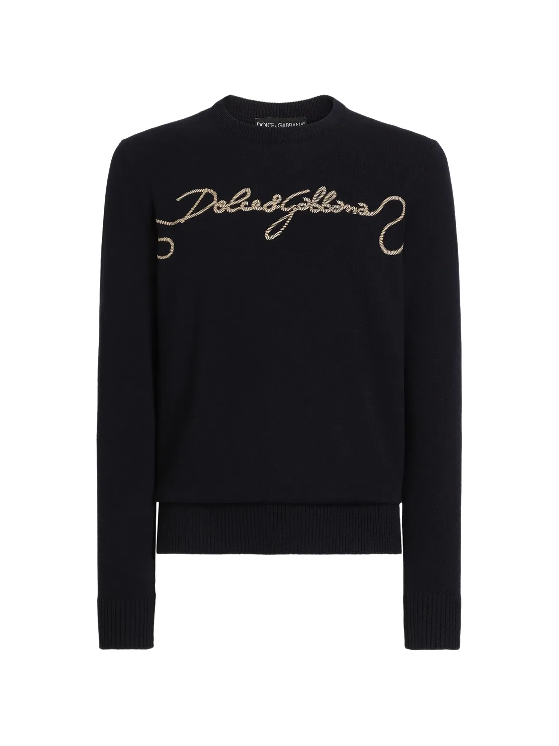 Dolce & Gabbana Пуловер с вышивкой, синий