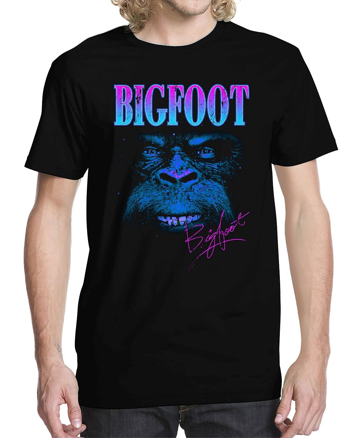 

Мужская футболка с рисунком bigfoot washington Buzz Shirts, черный