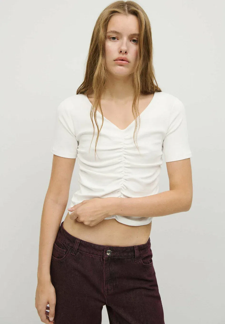 Футболка с принтом для подростков Mango Kids, Off White — фото 2
