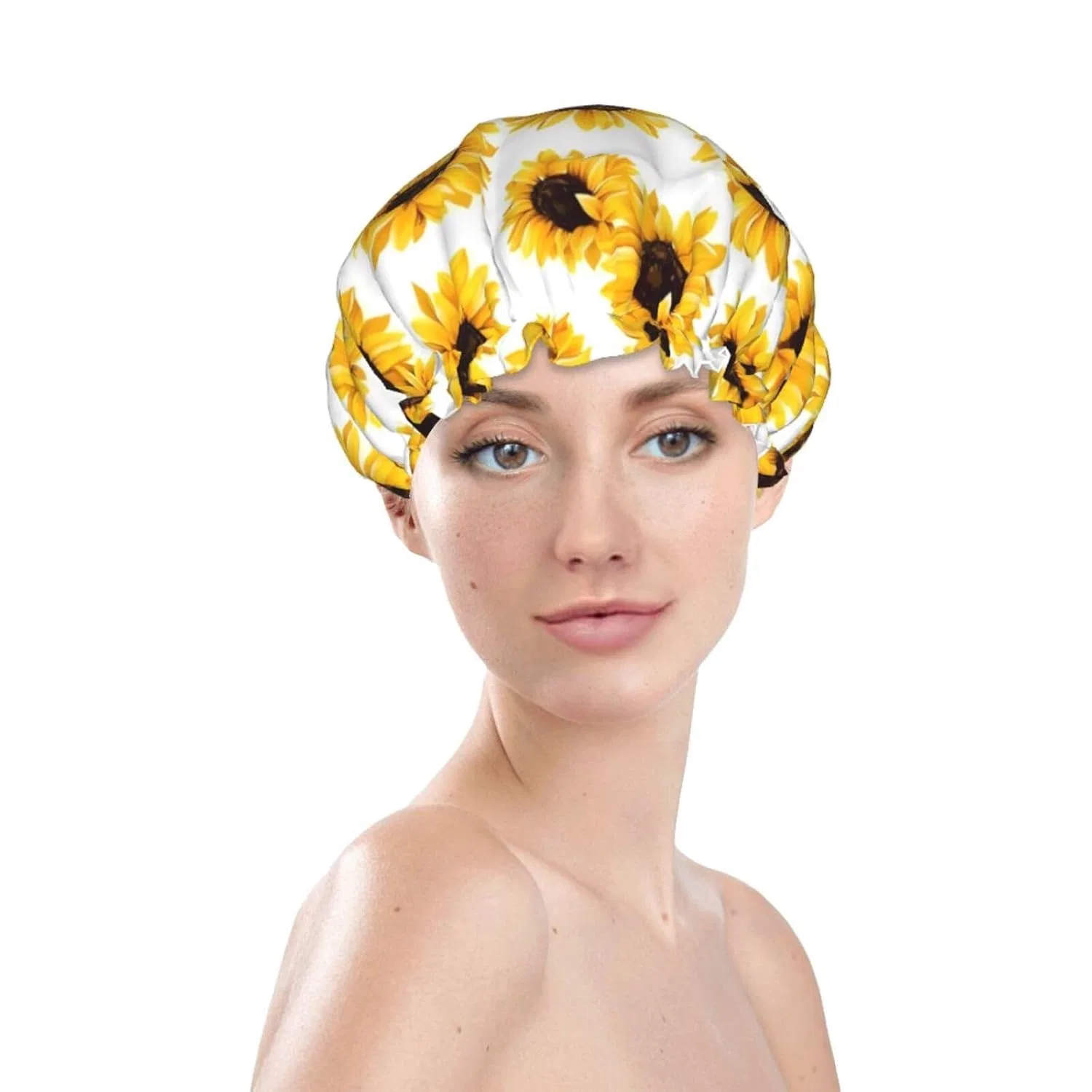 Шапочка для душа Double Layer Waterproof PanaRL, Sunflower — фото 3