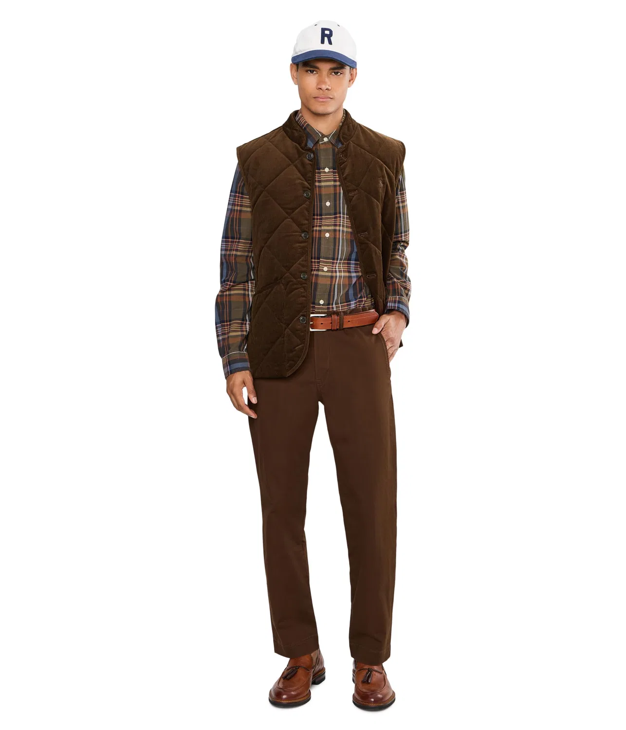 Жилет тканевый из вельвета в рубчик Wale Corduroy Woven Vest Polo Ralph Lauren, Cooper Brown — фото 2