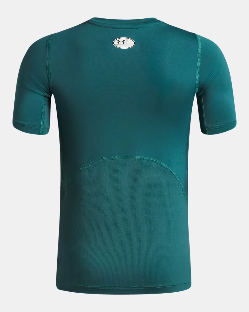 Футболка с коротким рукавом быстросохнущая HeatGear Armour UnderArmour, Rack Green/White — фото 2