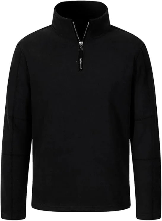 

Мужской флисовый свитер с воротником стойкой и молнией на четверть Kenhansion