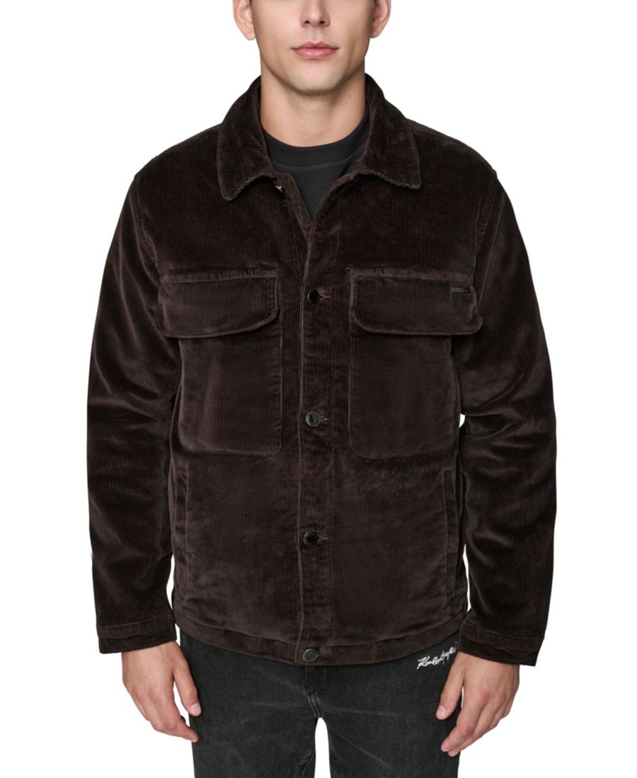 

Мужская вельветовая рубашка-куртка с воротником KARL LAGERFELD PARIS, Brown