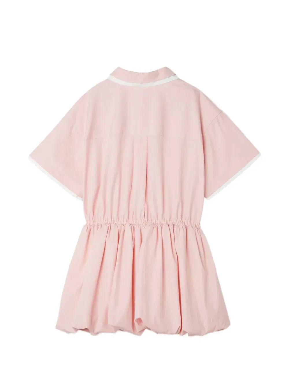 Платье с вышитым логотипом и подолом "баллон" Fendi Kids, розовый — фото 2