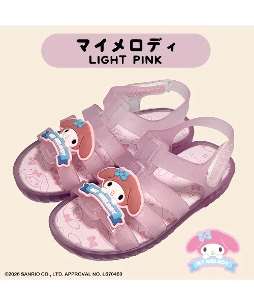 Детские сандалии с прозрачным верхом Sanrio KT Glass Sandal KIDS SA9258 VIBGYOR, Light Pink