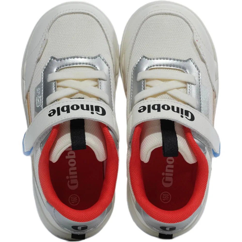 Детские кроссовки для малышей с защитой от скольжения GINOBLE, Silver/Light Gray — фото 4