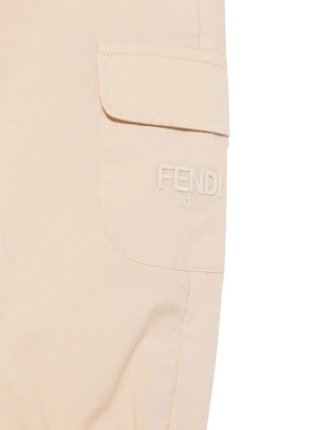 Брюки с вышитым логотипом FENDI, нейтральные — фото 3