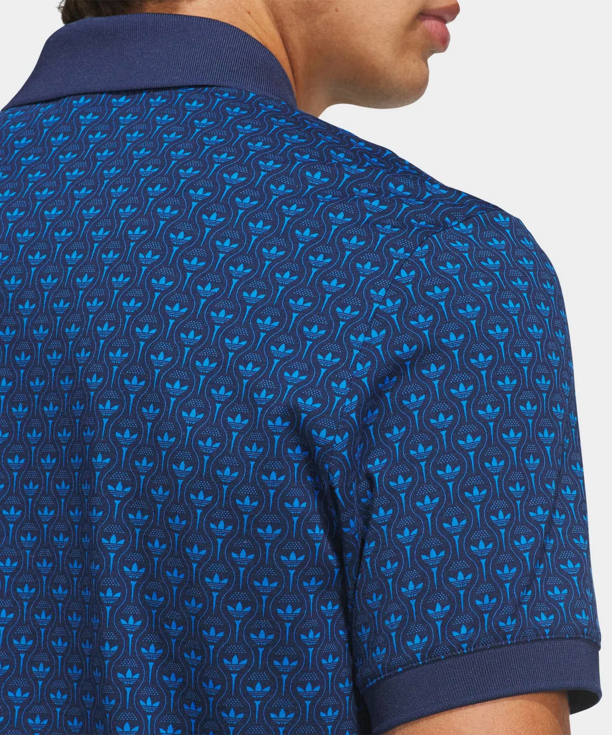 Мужская классическая футболка-поло с принтом Origimals All-Over Trefoil Polo Adidas, Blue Other 2 — фото 4