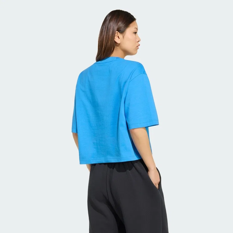 Футболка с длинным рукавом Essentials Big Logo Boyfriend Tee adidas, Синий — фото 2