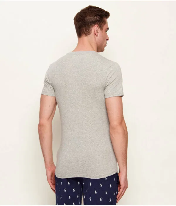 Мужской комплект футболок 2 штуки Slim Fit Polo Ralph Lauren, серый — фото 4