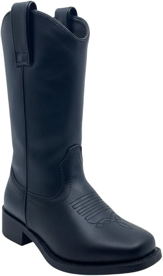 Детские сапоги для девочек с вышивкой Western Forever Link, All Black