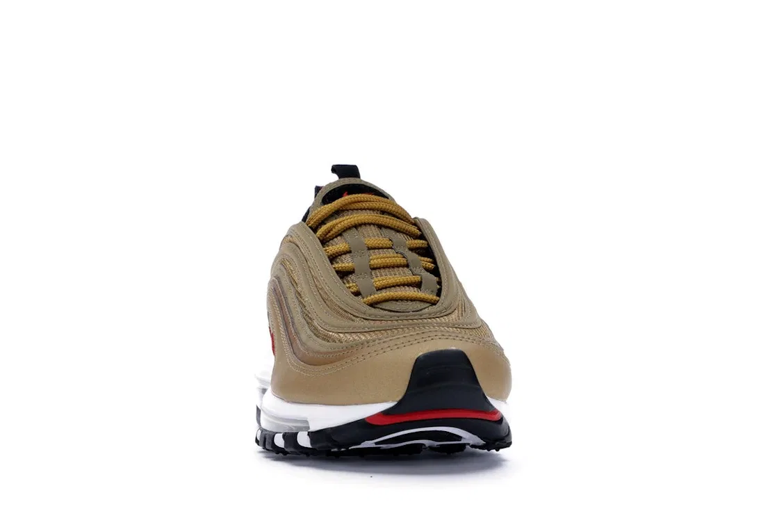 Детские кроссовки Lifestyle с волнистыми линиями Nike Air Max 97, Metallic Gold/Varsity Red-White-Back — фото 2