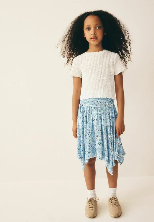 Юбка цветочный принт Regular fit - hanky hem skirt - a-line skirt Next Ditsy, голубой