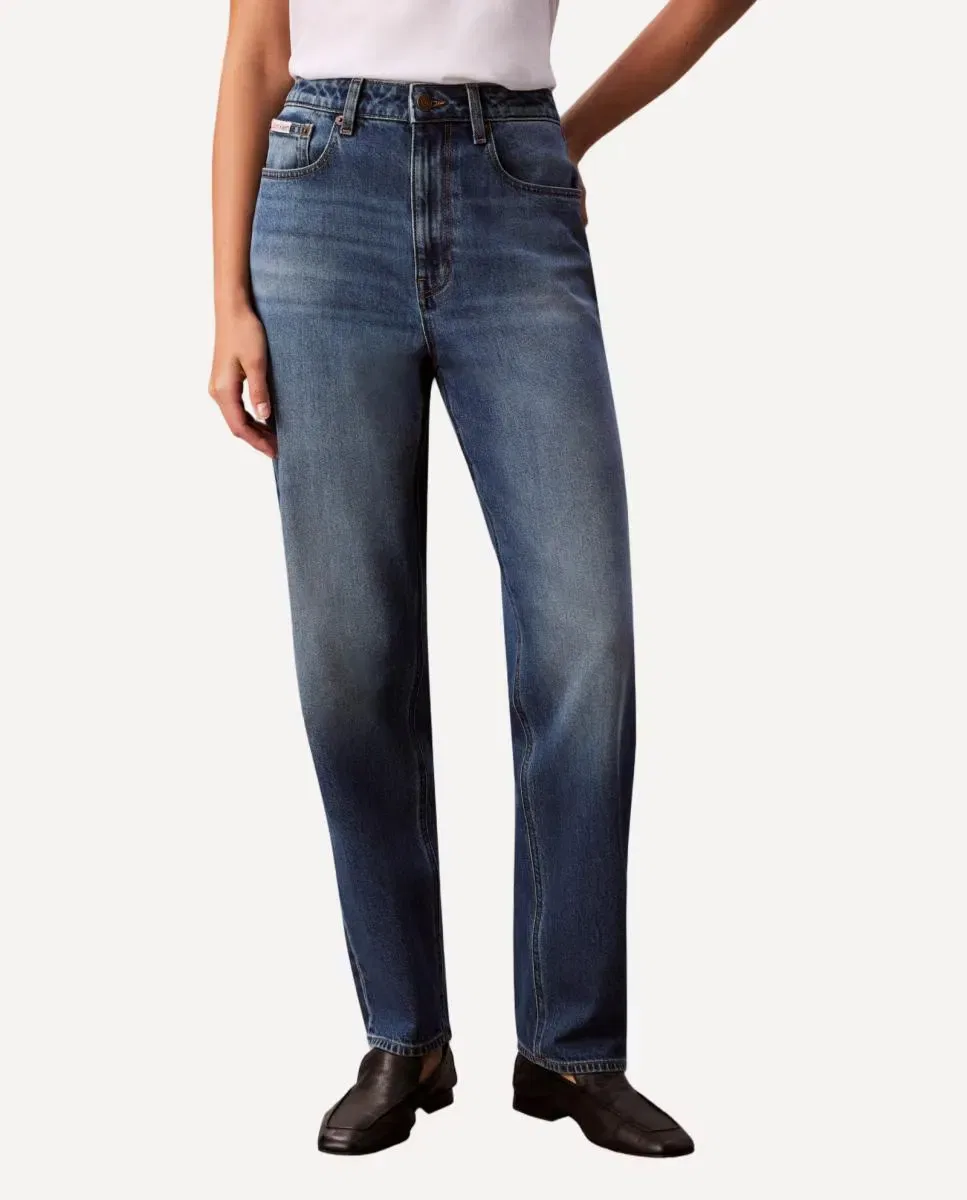 Женские джинсы-скинни с высокой талией Calvin Klein, Blue Indigo — фото 2