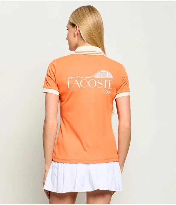 Поло Lacoste Arancione, Slim Fit, Оранжевое — фото 3
