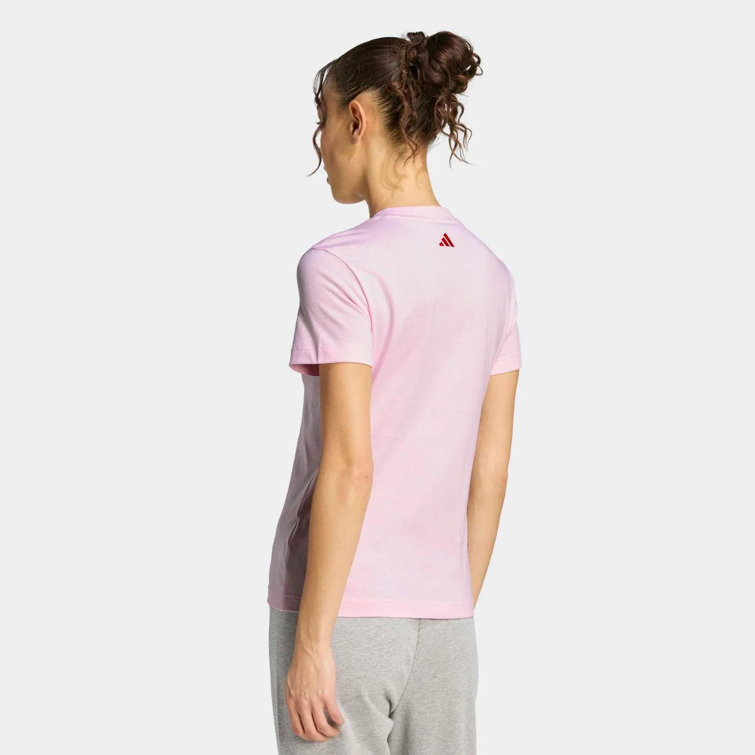 Женская хлопковая футболка Adidas, Hellrosa — фото 3