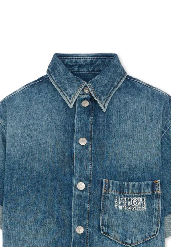 Блузка джинсовая Camicie Mm6 Maison Margiela, Denim, деним — фото 3
