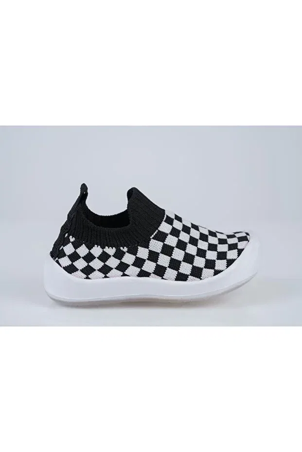 Детские туфли для девочек с узором Checkerboard Walkids, White Black