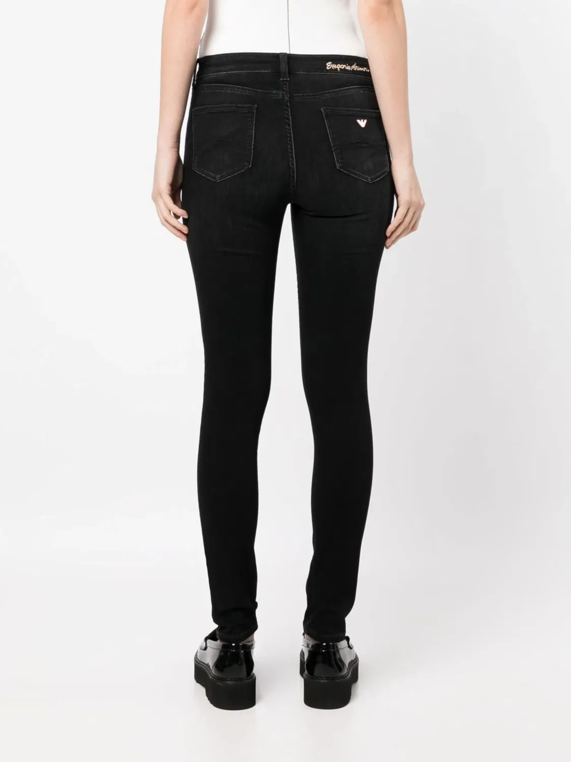Emporio Armani Джинсы скинни черного цвета — фото 4