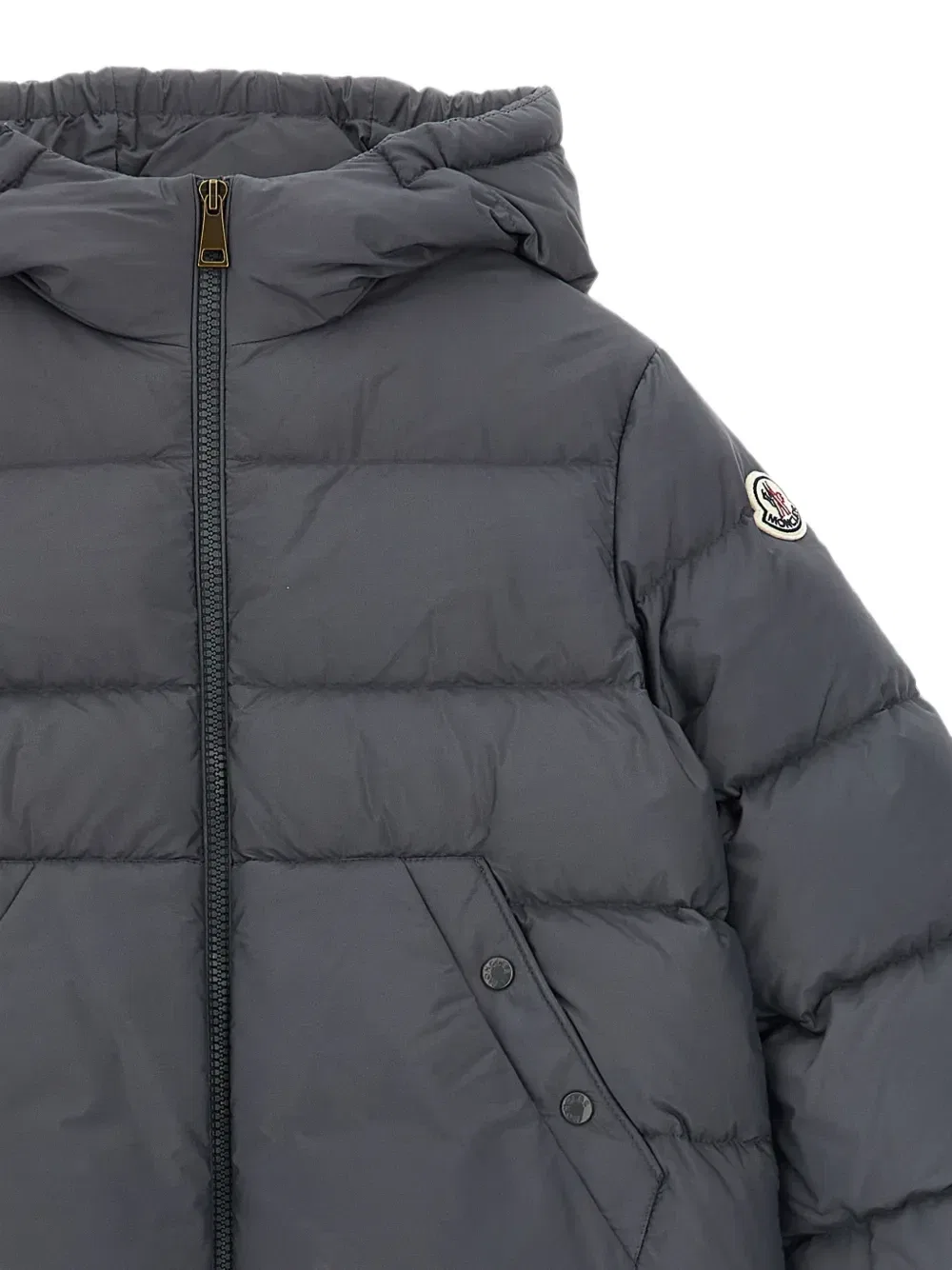 Стеганый пуховик Xhante Moncler Enfant, серый — фото 3