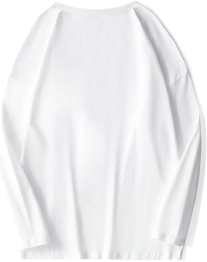 Мужская длинная футболка с круглым вырезом, White