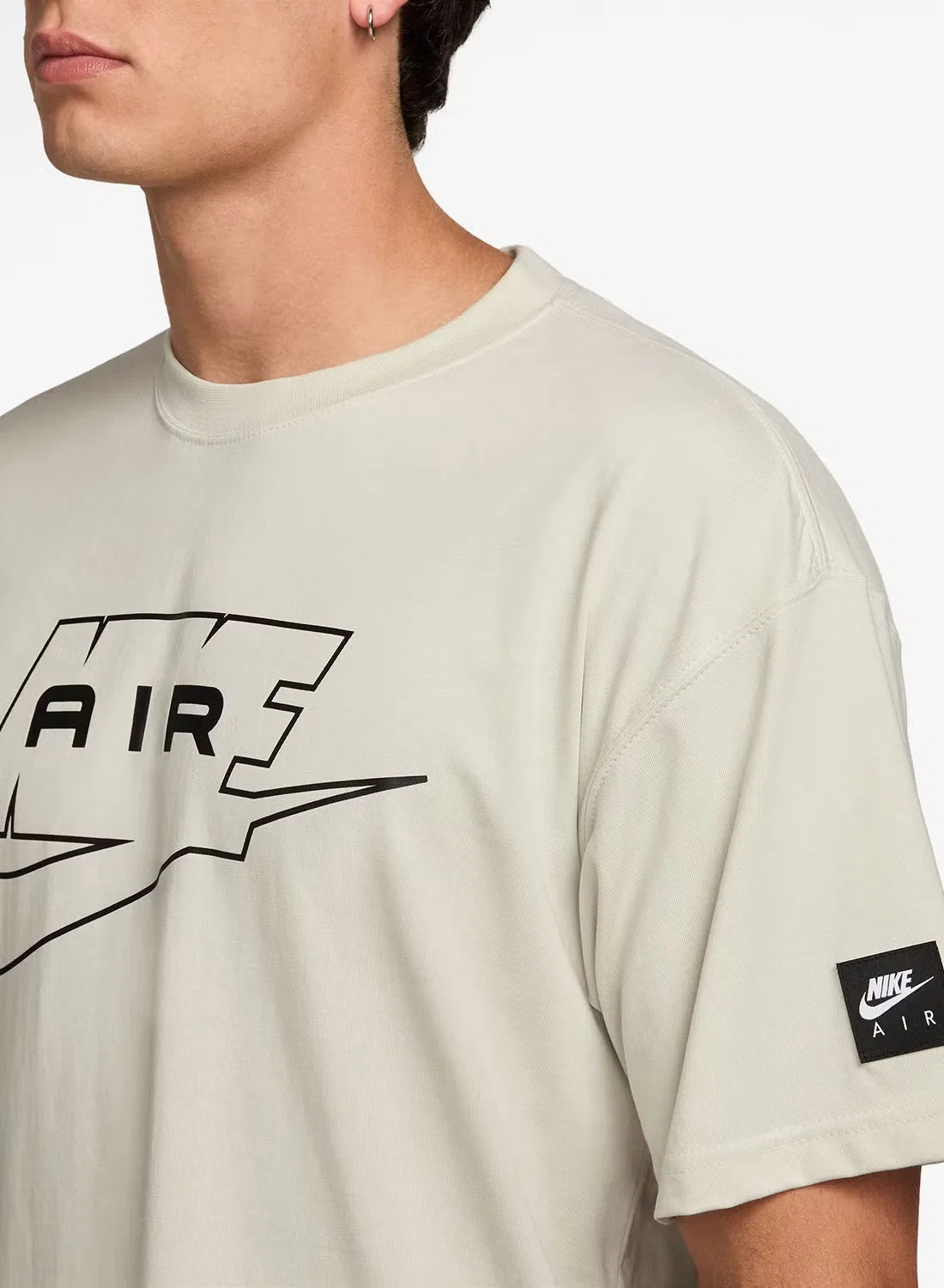 Футболка свободного кроя с принтом Air Nike, светло-костяной — фото 2