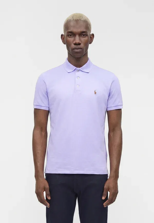 Поло из хлопка, Slim Fit, Custom Slim Fit Soft Cotton Polo, Polo Ralph Lauren, Powder Purple, фиолетовый