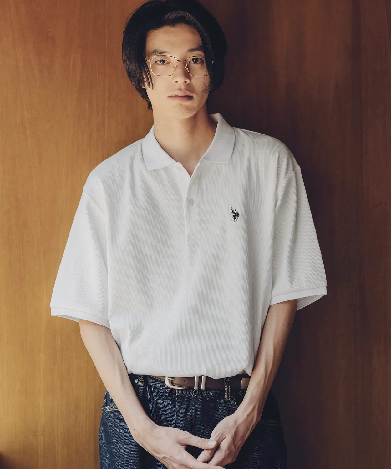 Мужская хлопковая футболка-поло с коротким рукавом, с вышивкой U.S. POLO ASSN., Белый — фото 4