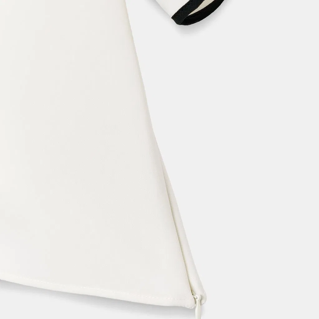 Женская рубашка с V-образным вырезом, белая, ZARA, Raw White — фото 4