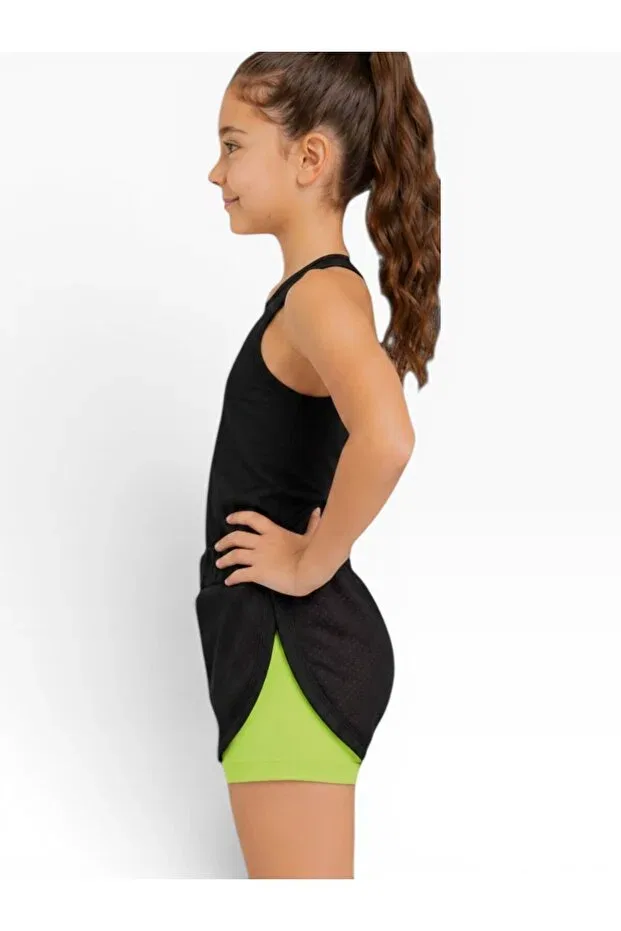Детские шорты для девочек сетчатые She Can Wear, Green — фото 2