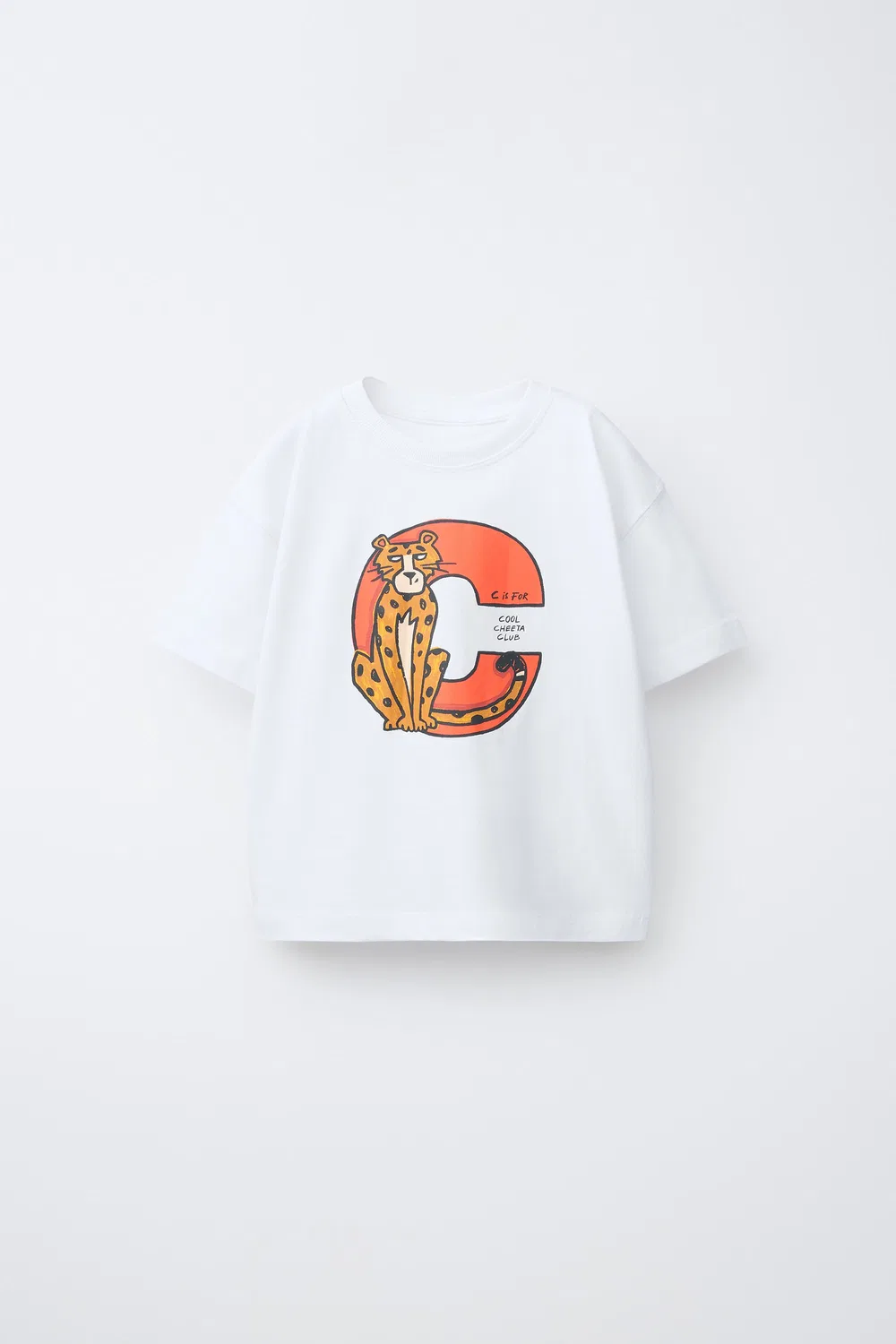 Футболка с животным принтом ZARA, White