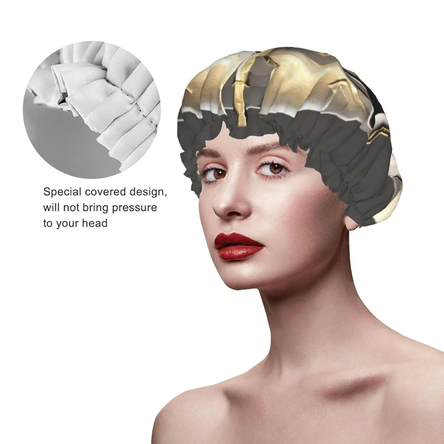 Многоразовая шапочка для душа с принтом Spartan Warrior Helmet, FRESQA — фото 4