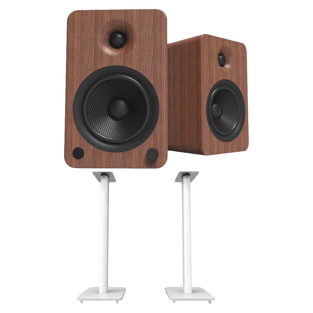 

Полочная акустика Kanto YU6 with stands SP26PLW, 2 шт, орех/белый
