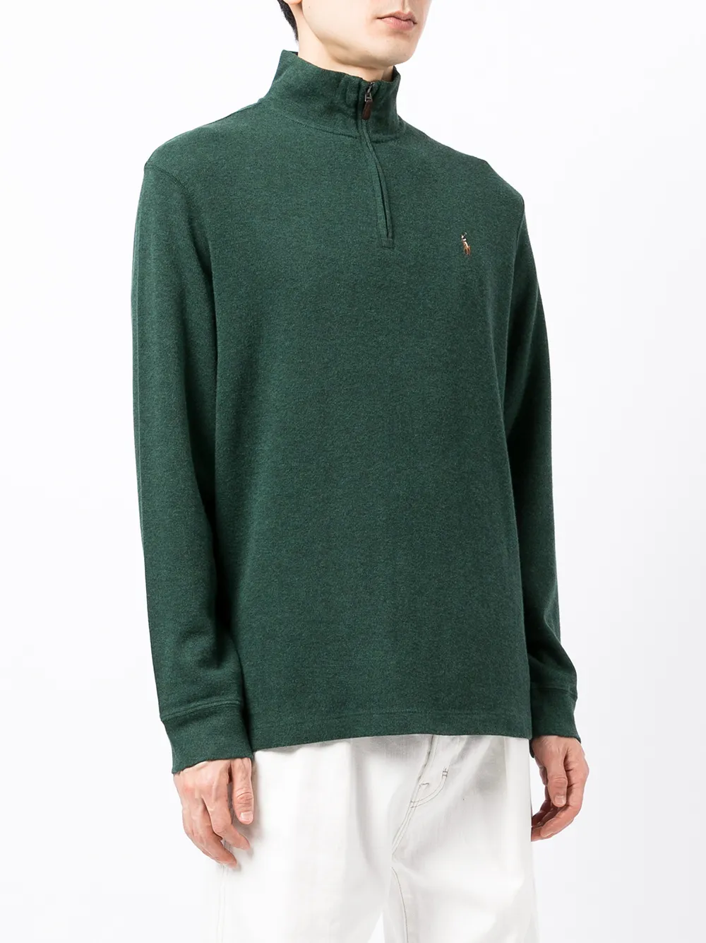 Джемпер Polo Pony на молнии POLO RALPH LAUREN, зеленый — фото 3
