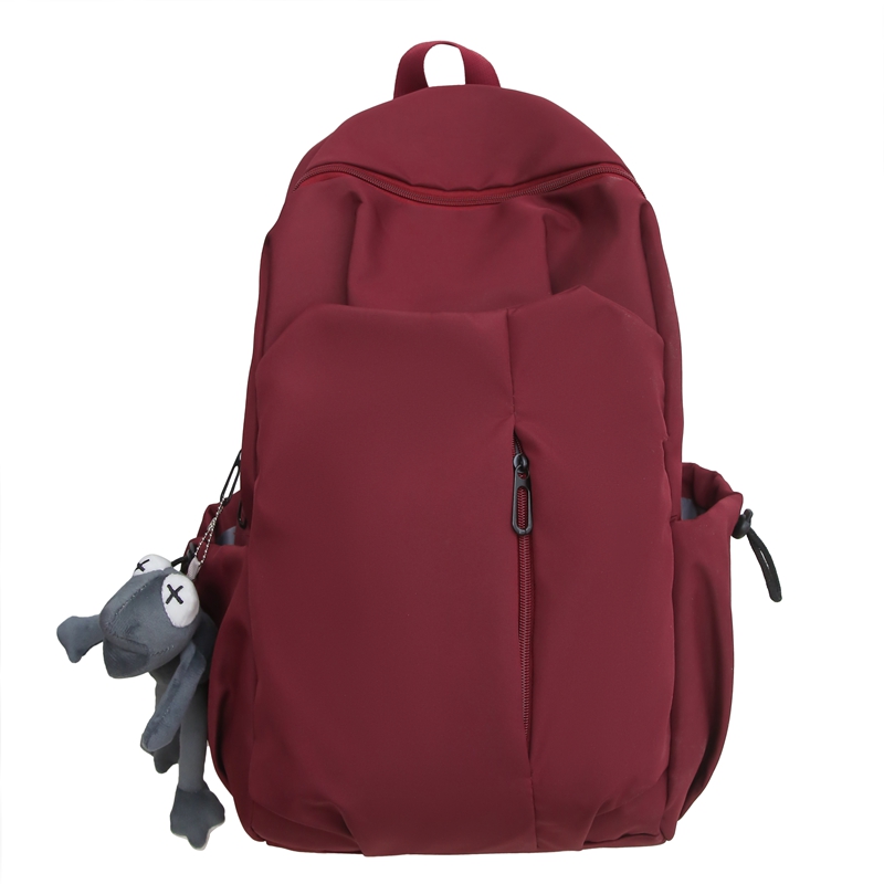 

Deli Bear Нейлоновый рюкзак унисекс черный красный белый серый, Red with Gray Frog Charm