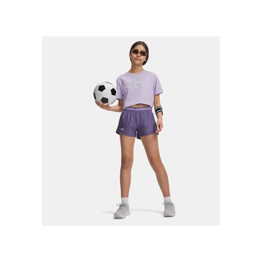 Детские шорты из мягкого трикотажа Under Armour UA Tech Play Up, Фиолетовый — фото 3