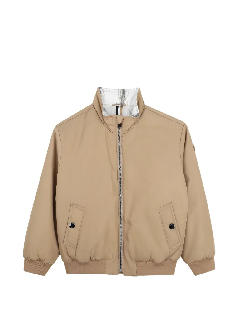 Куртка на молнии с нашивкой-логотипом Boss Kidswear, бежевый