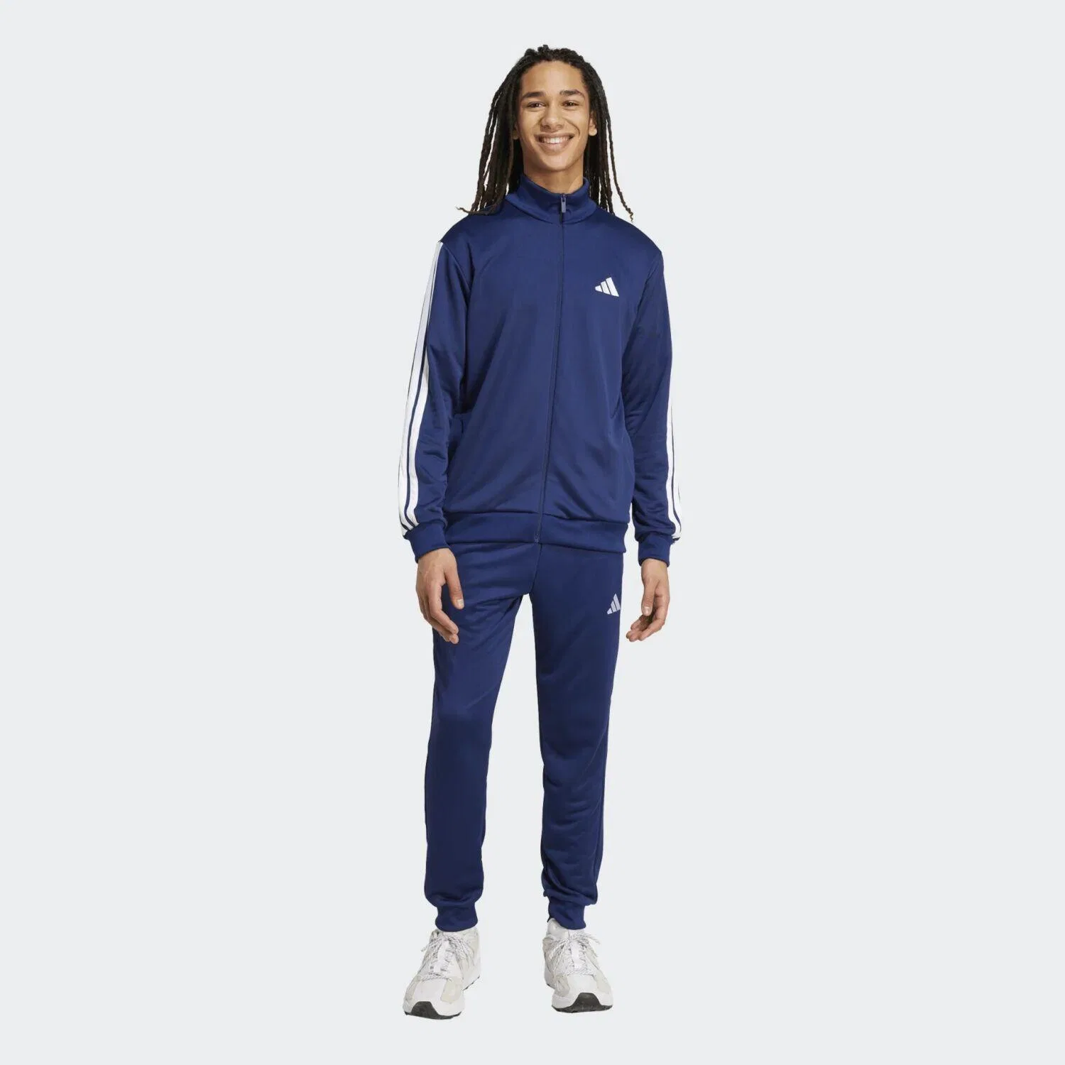 Мужской спортивный костюм из футера 3S French Terry Tracksuit Adidas, Konigsblau — фото 4