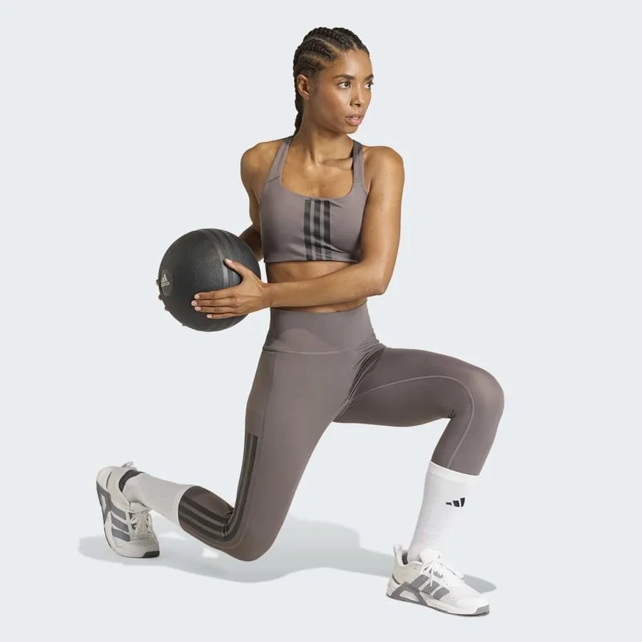 Спортивный бюстгальтер с длинным рукавом adidas KA0158 Opt 3s Ms Bra, Серый — фото 4