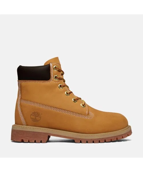 Детские ботинки для девочек с водонепроницаемостью, модель 6 Inch Premium Waterproof Boots Junior Timberland, Wheat