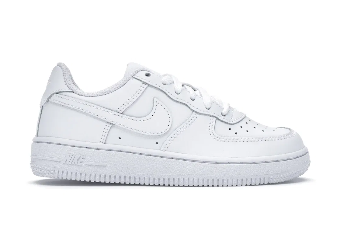 Детские кроссовки для мальчиков с перфорированным носком Nike Air Force 1 Low, White/White-White