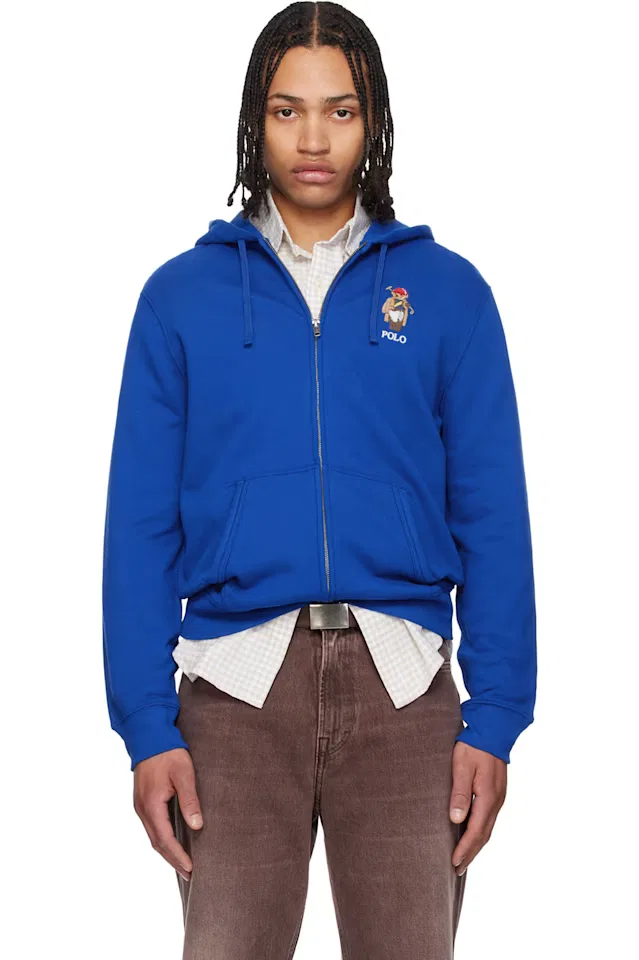 Темно-синяя толстовка с длинными рукавами и застежкой-молнией Polo Ralph Lauren