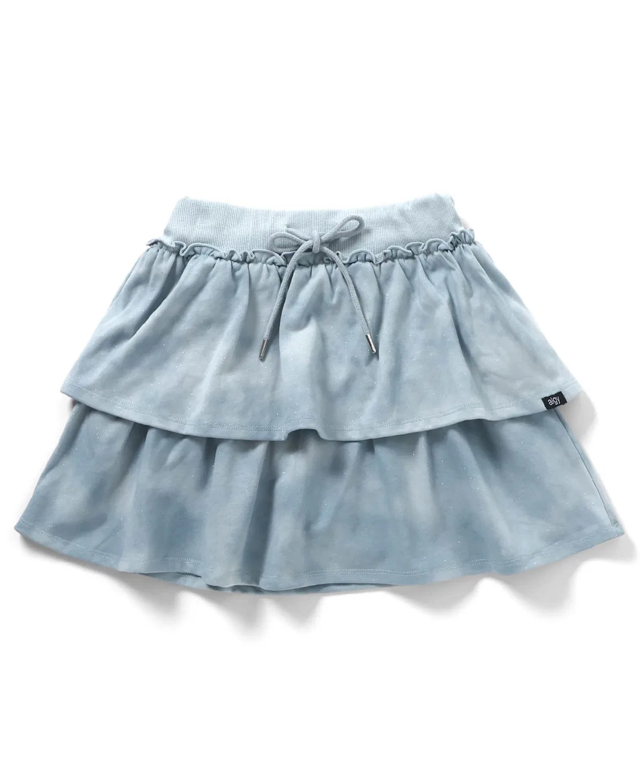 Детская юбка-шорты с блестками и воланами, модель Glitter Lame Mini Fleece Frill Suka-pan, algy, Saks Blue