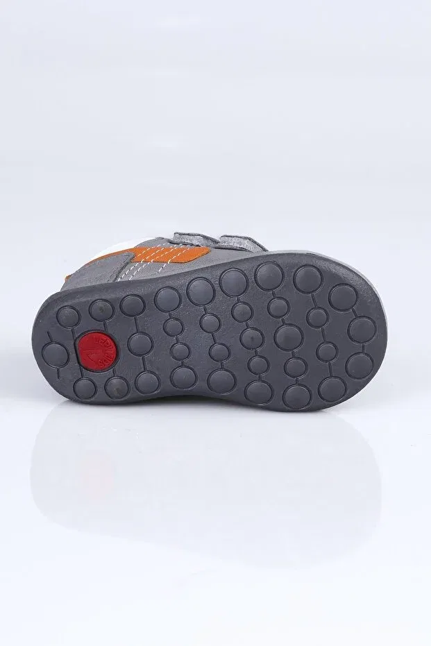 Детские ботинки из натуральной кожи с застежкой-липучкой Dante First Step Lepi Kids, Grey