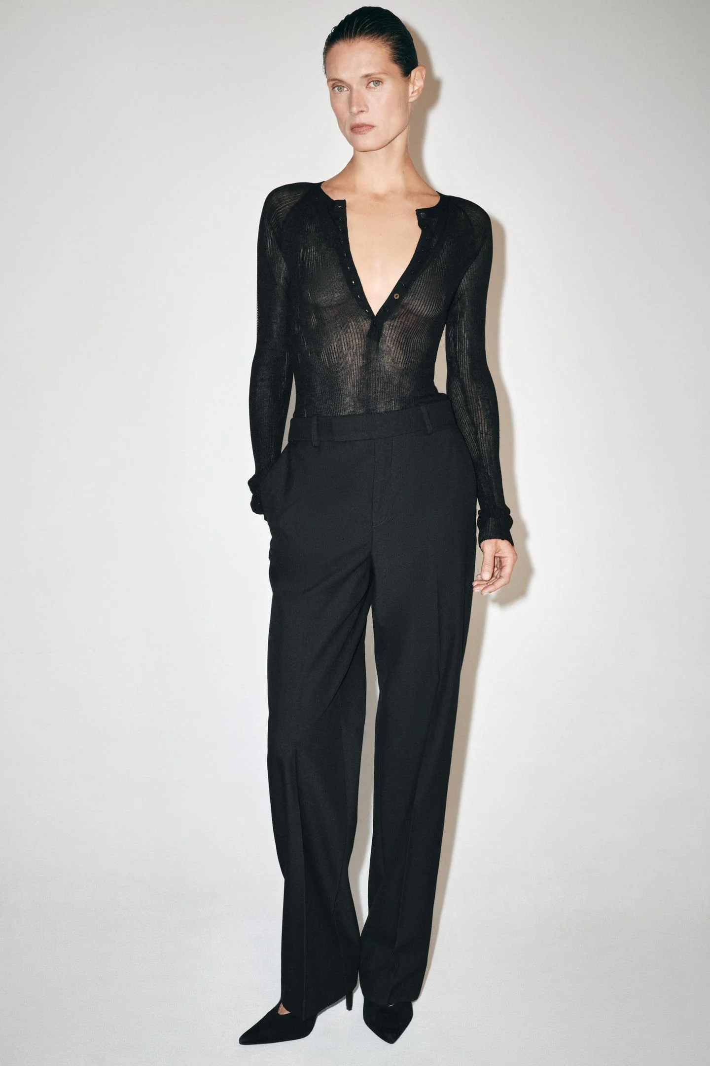 Брюки Zara Recto ZW Collection, черный — фото 3