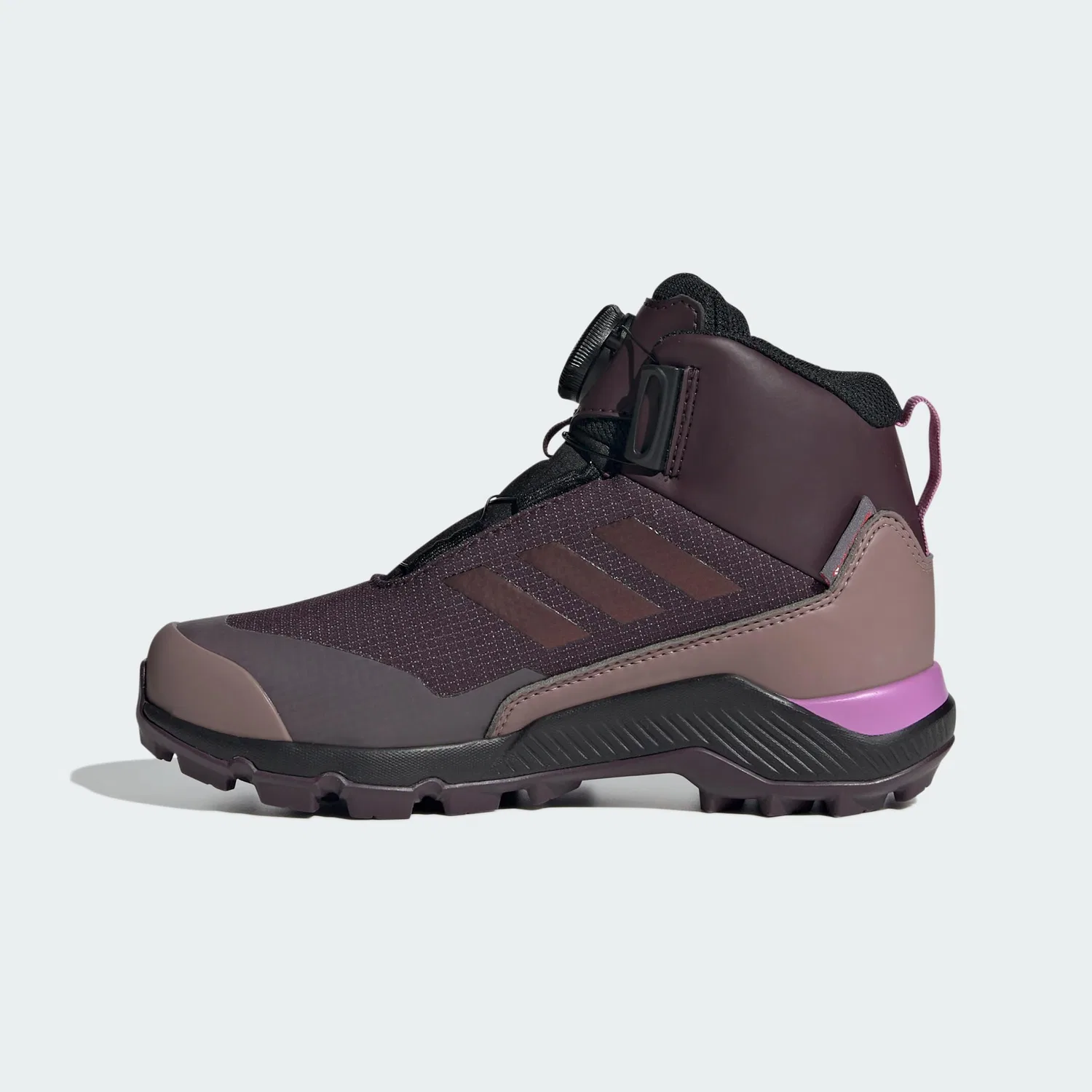 Детские кроссовки для мальчиков и девочек с системой BOA Terrex Winter Mid Boa Adidas, Shadow Maroon Wonder Red Pulse Lilac — фото 2